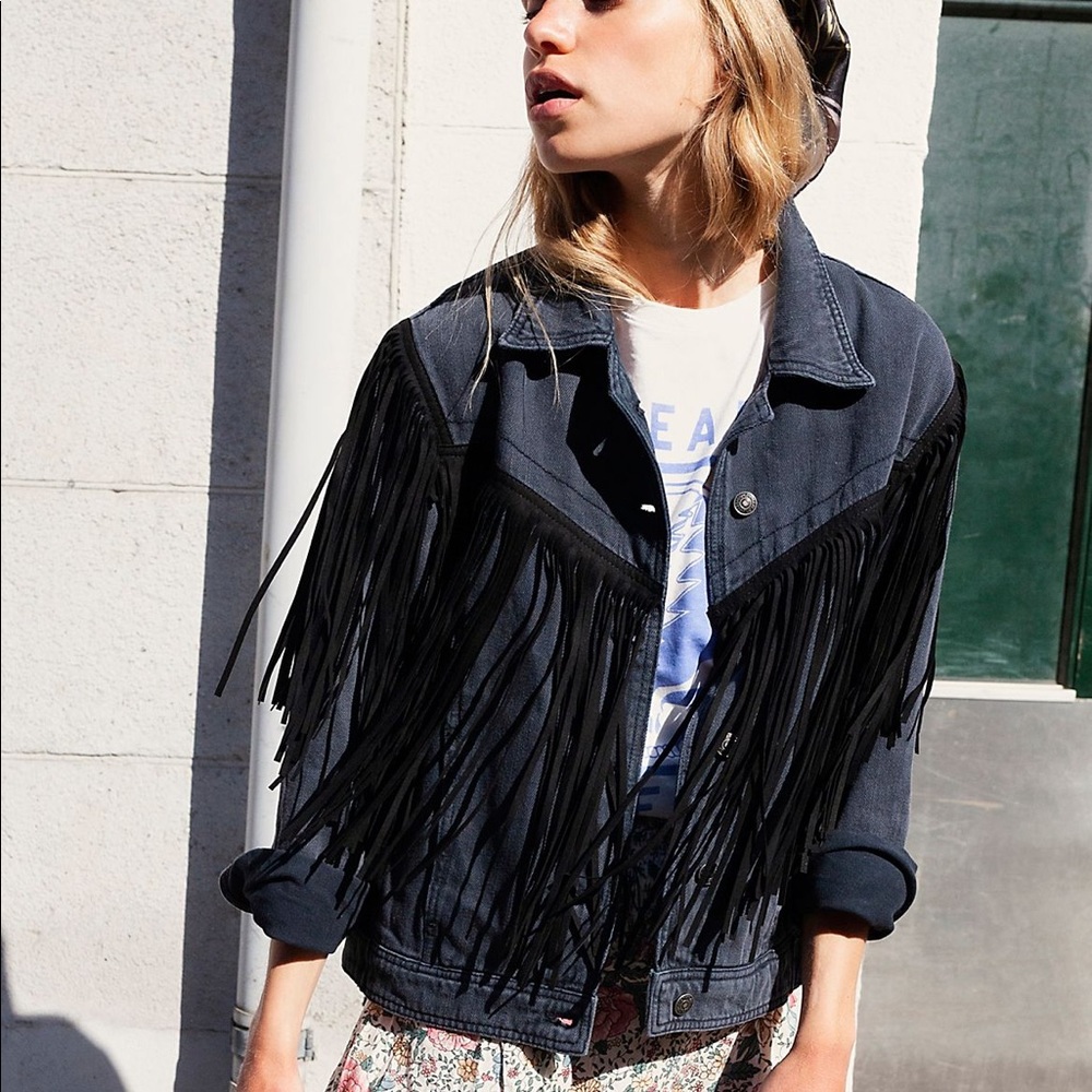 FREE PEOPLE AFTER HOURS FRINGE JACKET